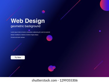 Minimal geometric background Dynamic shapes composition for landing page