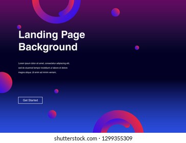 Minimal geometric background Dynamic shapes composition for landing page