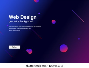 Minimal geometric background Dynamic shapes composition for landing page