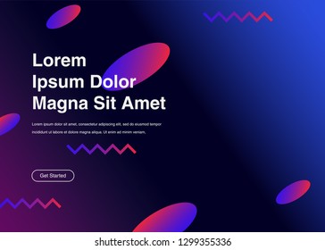 Minimal geometric background Dynamic shapes composition for landing page