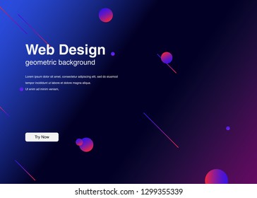 Minimal geometric background Dynamic shapes composition for landing page