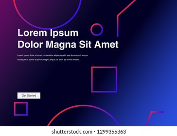 Minimal geometric background Dynamic shapes composition for landing page