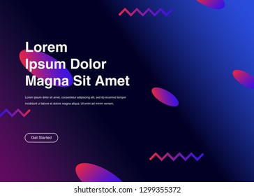 Minimal geometric background Dynamic shapes composition for landing page