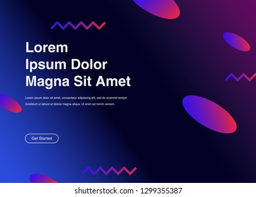 Minimal geometric background Dynamic shapes composition for landing page