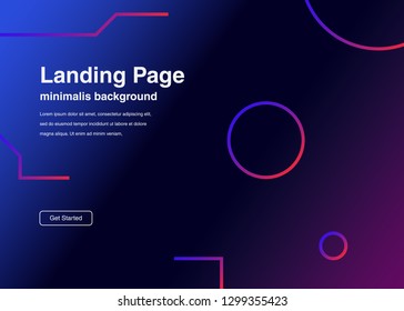 Minimal geometric background Dynamic shapes composition for landing page