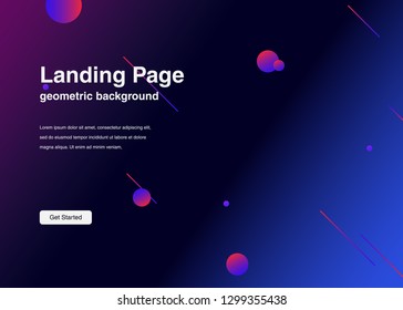 Minimal geometric background Dynamic shapes composition for landing page