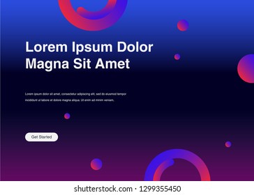 Minimal geometric background Dynamic shapes composition for landing page