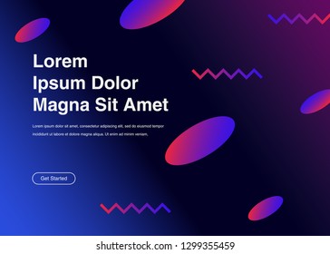 Minimal geometric background Dynamic shapes composition for landing page