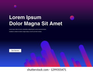 Minimal geometric background Dynamic shapes composition for landing page