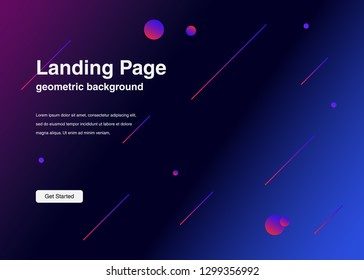 Minimal geometric background Dynamic shapes composition for landing page