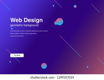 Minimal geometric background Dynamic shapes composition for landing page