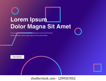 Minimal geometric background Dynamic shapes composition for landing page