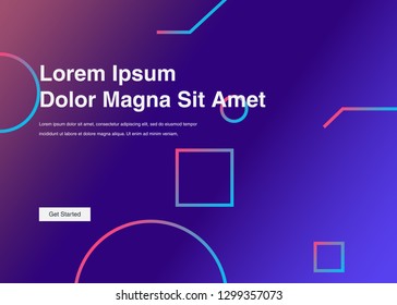 Minimal geometric background Dynamic shapes composition for landing page