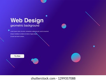 Minimal geometric background Dynamic shapes composition for landing page