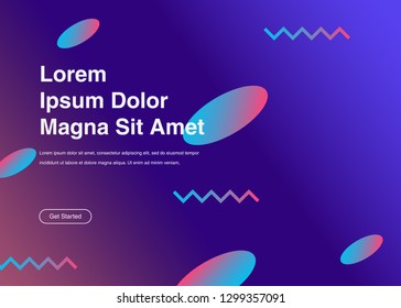 Minimal geometric background Dynamic shapes composition for landing page