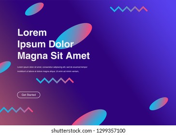 Minimal geometric background Dynamic shapes composition for landing page