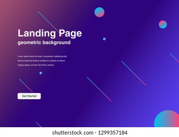 Minimal geometric background Dynamic shapes composition for landing page