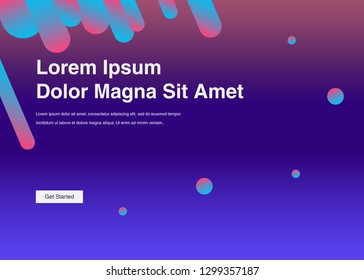 Minimal geometric background Dynamic shapes composition for landing page