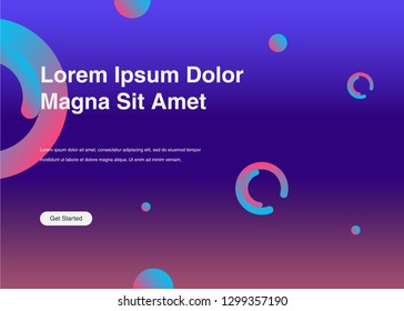 Minimal geometric background Dynamic shapes composition for landing page
