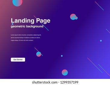 Minimal geometric background Dynamic shapes composition for landing page
