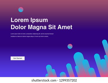 Minimal geometric background Dynamic shapes composition for landing page