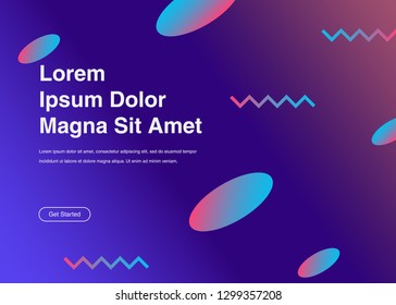 Minimal geometric background Dynamic shapes composition for landing page