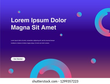 Minimal geometric background Dynamic shapes composition for landing page