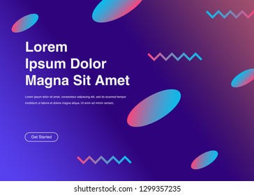 Minimal geometric background Dynamic shapes composition for landing page
