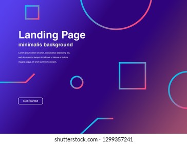 Minimal geometric background Dynamic shapes composition for landing page