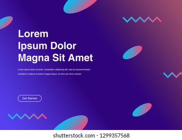 Minimal geometric background Dynamic shapes composition for landing page