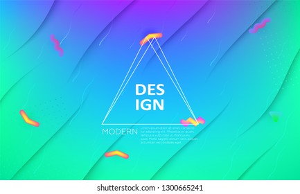 Minimal geometric background. Dynamic shapes composition. Futuristic background template. Business landing page. A4 size. Eps10 . - Vector