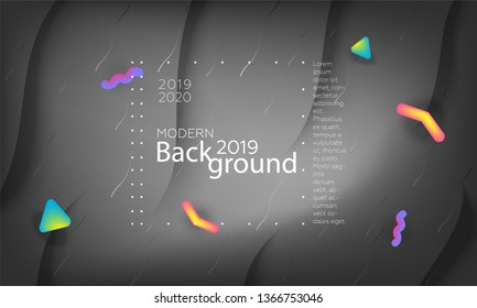 Minimal geometric background. Dynamic shapes composition. Futuristic background template. Business landing page. A4 size. Eps10 . - Vector