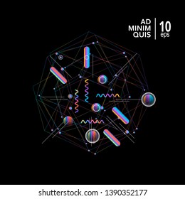 Minimal geometric background with dynamic shapes composition