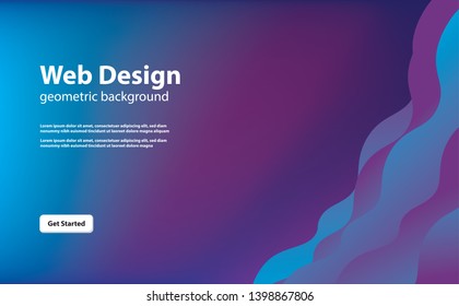 Minimal geometric background Dynamic shapes composition for landing page