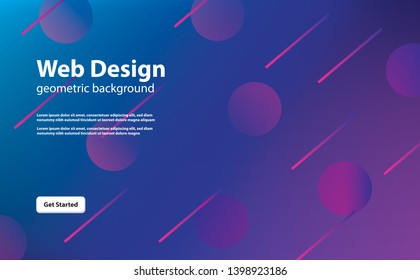 Minimal geometric background Dynamic shapes composition for landing page