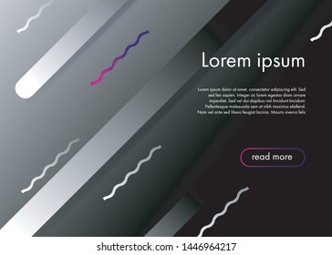 Minimal geometric background. Dynamic shapes composition. 