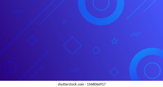 Minimal geometric background. Dynamic shapes composition with deep blue color combination.