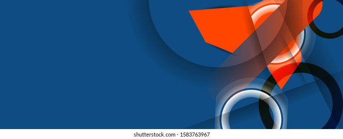 Minimal geometric background. Dynamic shapes composition with lines illustration technology
