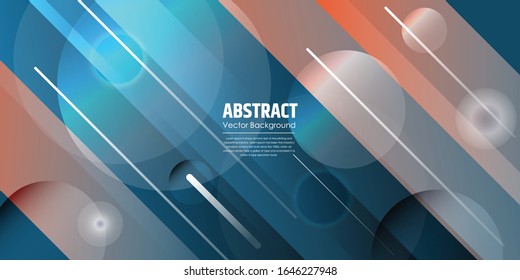 Minimaler geometrischer Hintergrund. Dynamische Formen-Zusammensetzung. Hintergrund mit orangefarbener und blauer Farbe