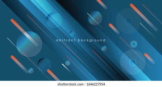 Minimal geometric background. Dynamic shapes composition. background with orange and blue color