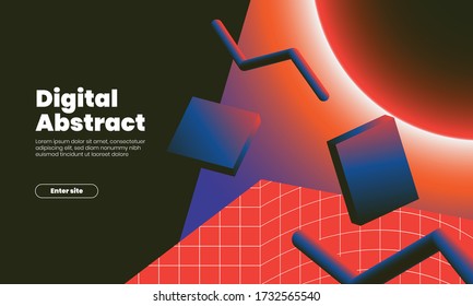 Fondo geométrico mínimo. Composición dinámica de formas. Resumen digital