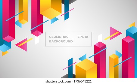 Minimal geometric background. Dynamic shapes composition. Eps10 vector.