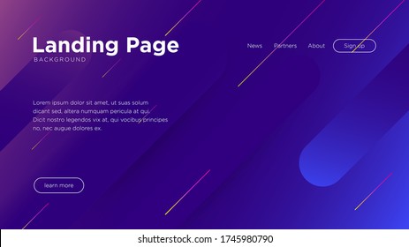 Minimal geometric background. Dynamic shapes composition. Landing page template. Vector illustration. EPS 10