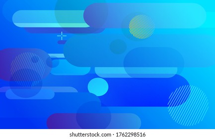 Minimal geometric background. Dynamic shapes composition. Abstract light blue background Eps10 vector.