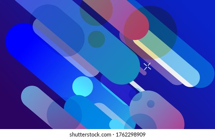 Minimal geometric background. Dynamic shapes composition. Abstract blue background Eps10 vector.