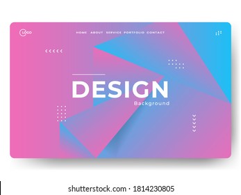 Minimal geometric background. Dynamic shapes composition, can be used for web development