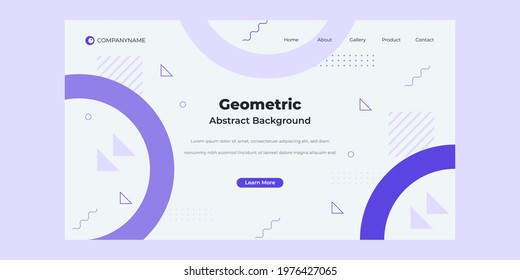 Minimal geometric background. Dynamic shapes composition abstract landing page