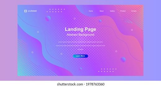 Minimal geometric background. Dynamic shapes composition abstract landing page