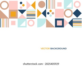 Minimal geometric background. Dynamic shapes composition. Memphis style texture for cover, fashion, banner, flier, and more