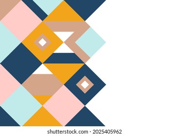 Minimal geometric background. Dynamic shapes composition. Memphis style texture for cover, fashion, banner, flier, and more